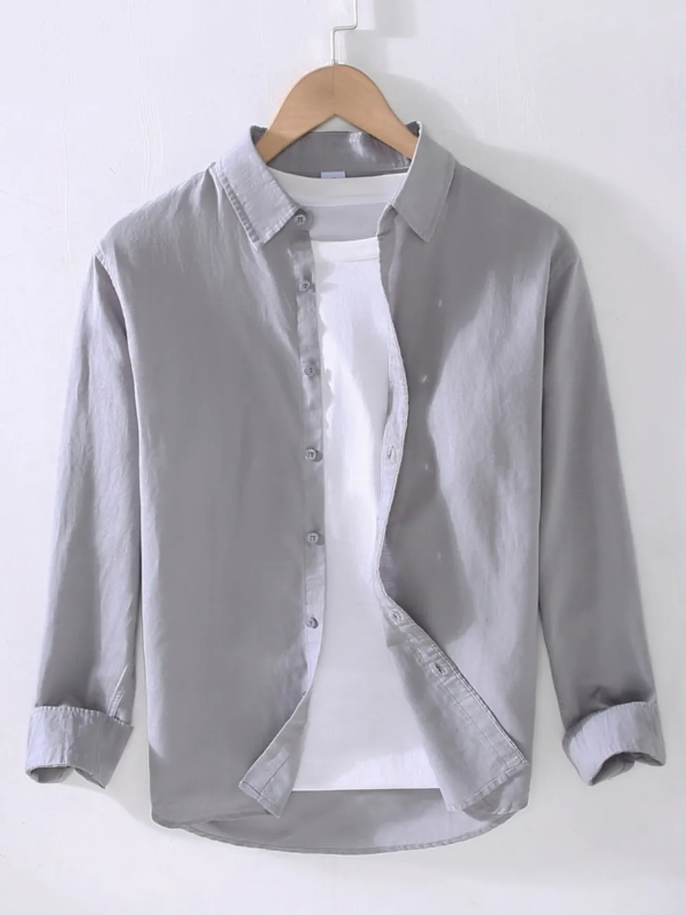 Men's Full Size Casual Long Sleeve Button-Up Shirt Plus Size, image 9