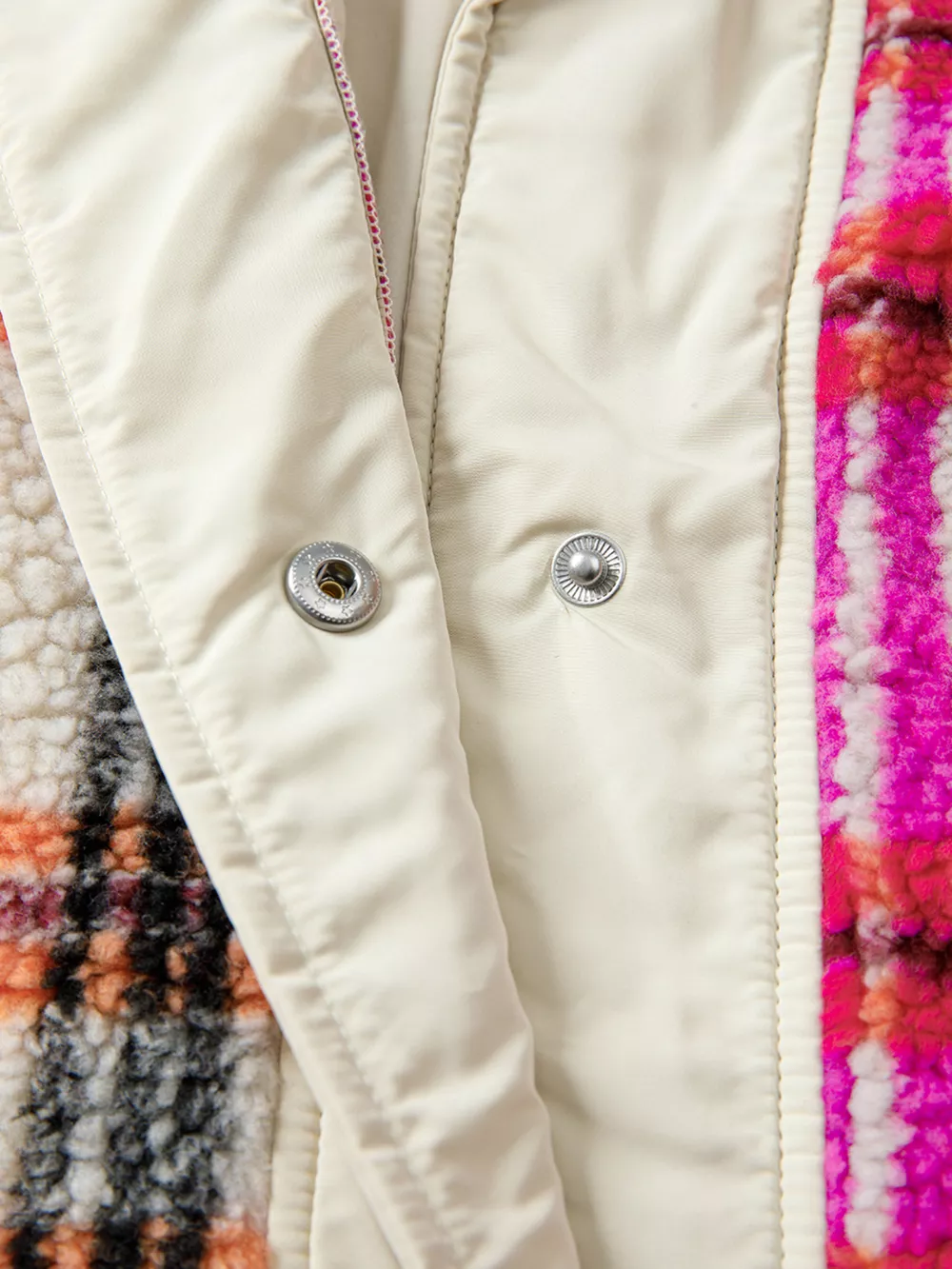 Sherpa Plaid Snap Down Vest Coat, image 5