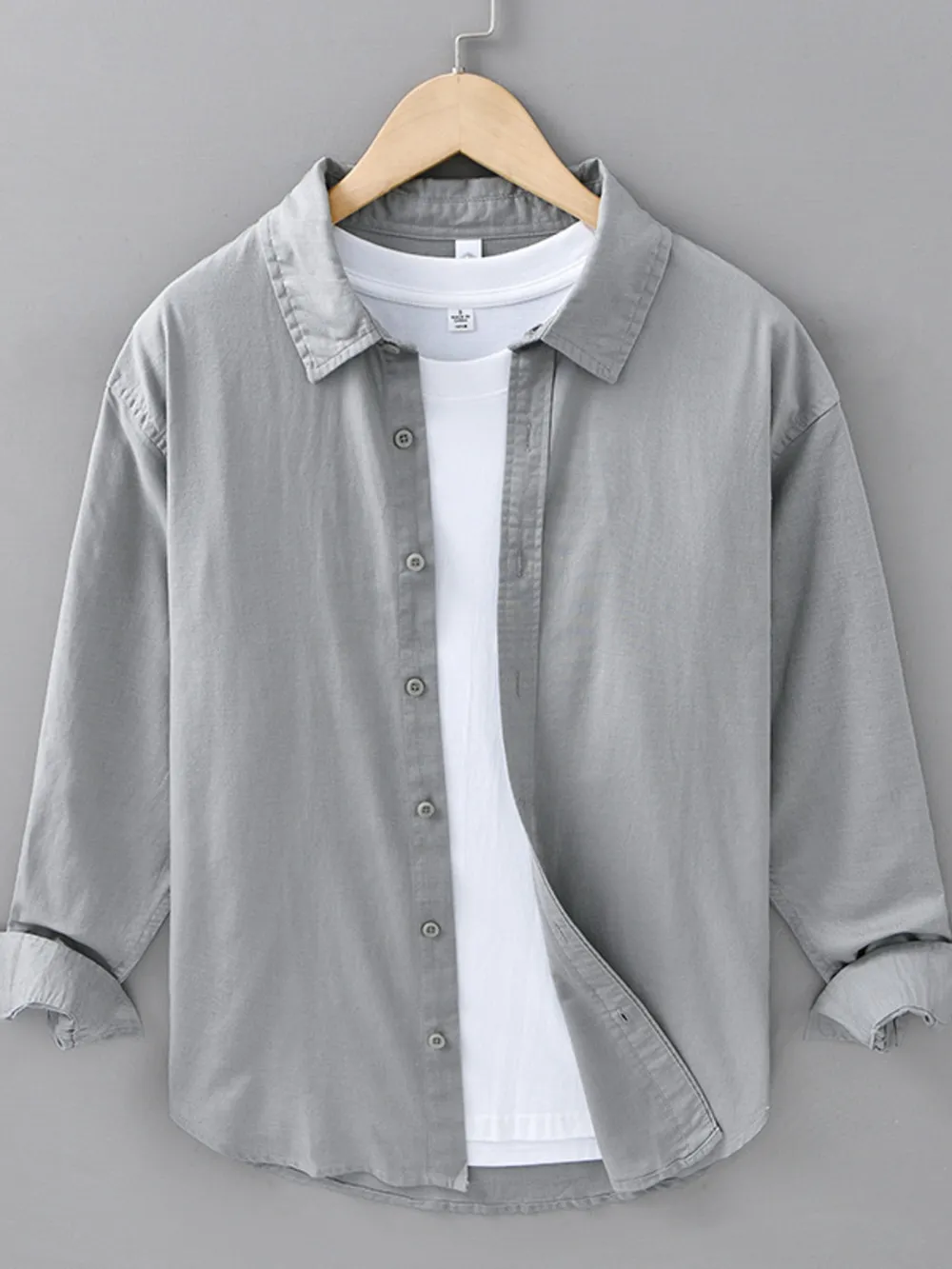 Men's Plus Size Button Up Long Sleeve Shirt, image 4