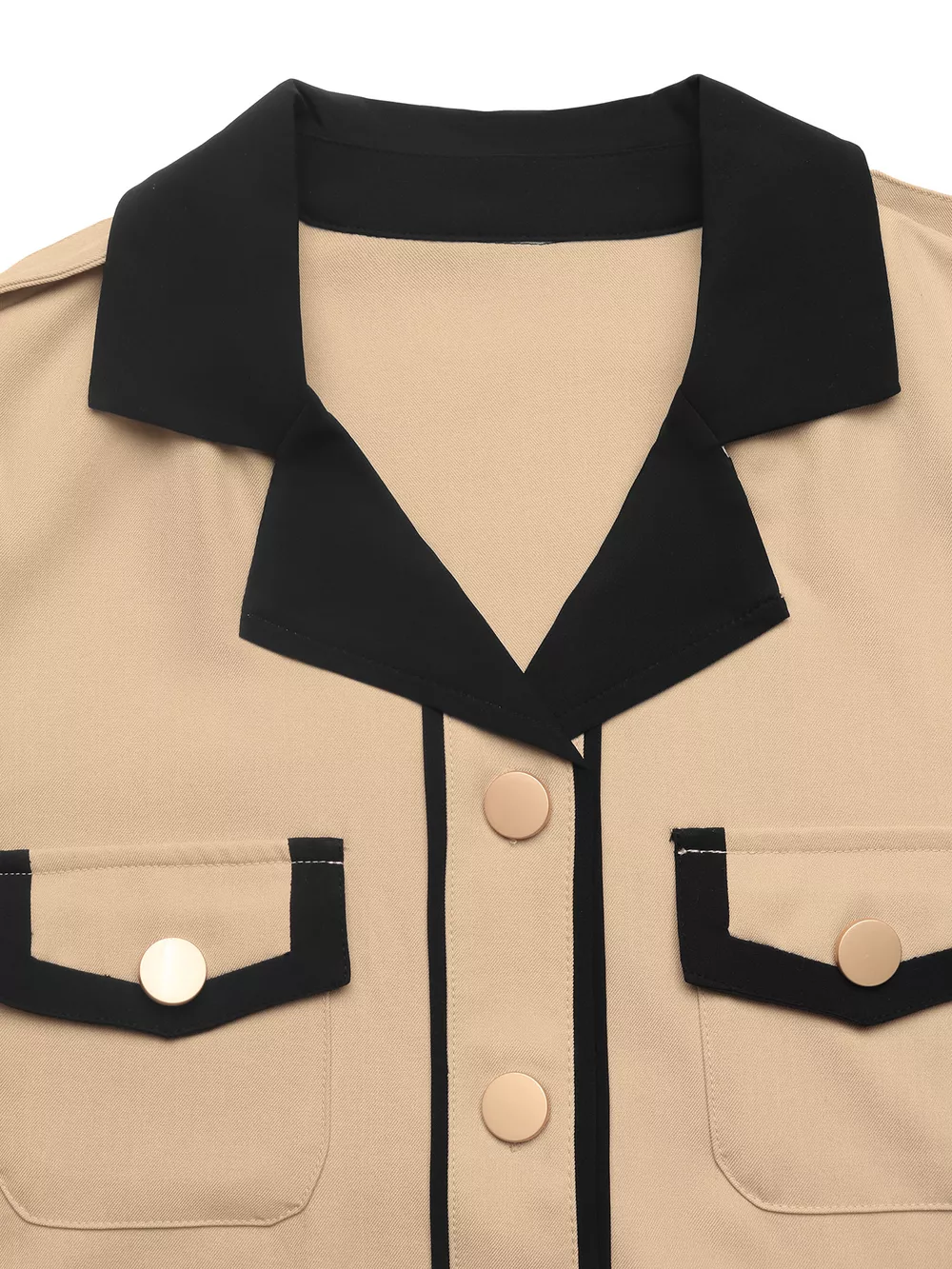 Contrast Lapel Button Front Midi Shirt Dress, image 6