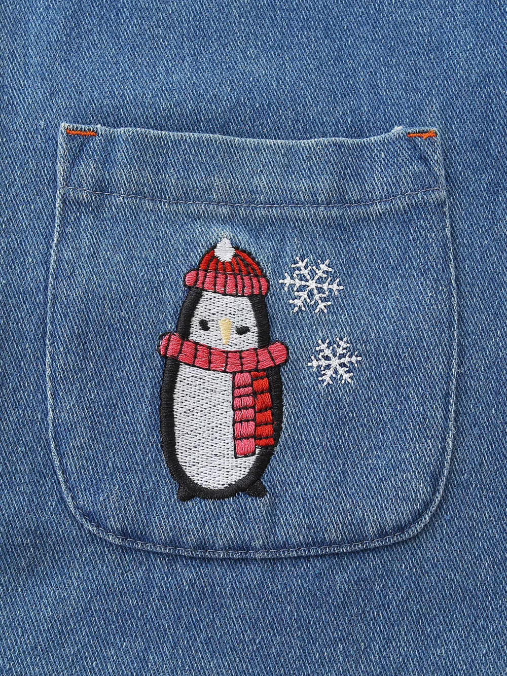 Children's Contrast Raglan Sleeve Denim Dress, image 4