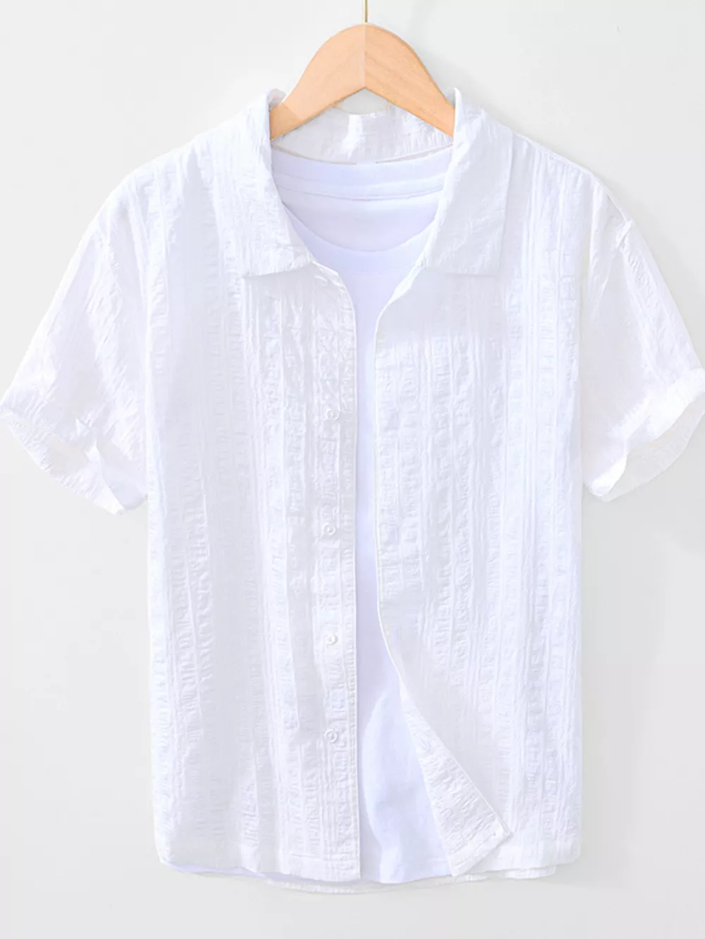 Men's Plus Size Button Up Short Sleeve Shirt, image 4