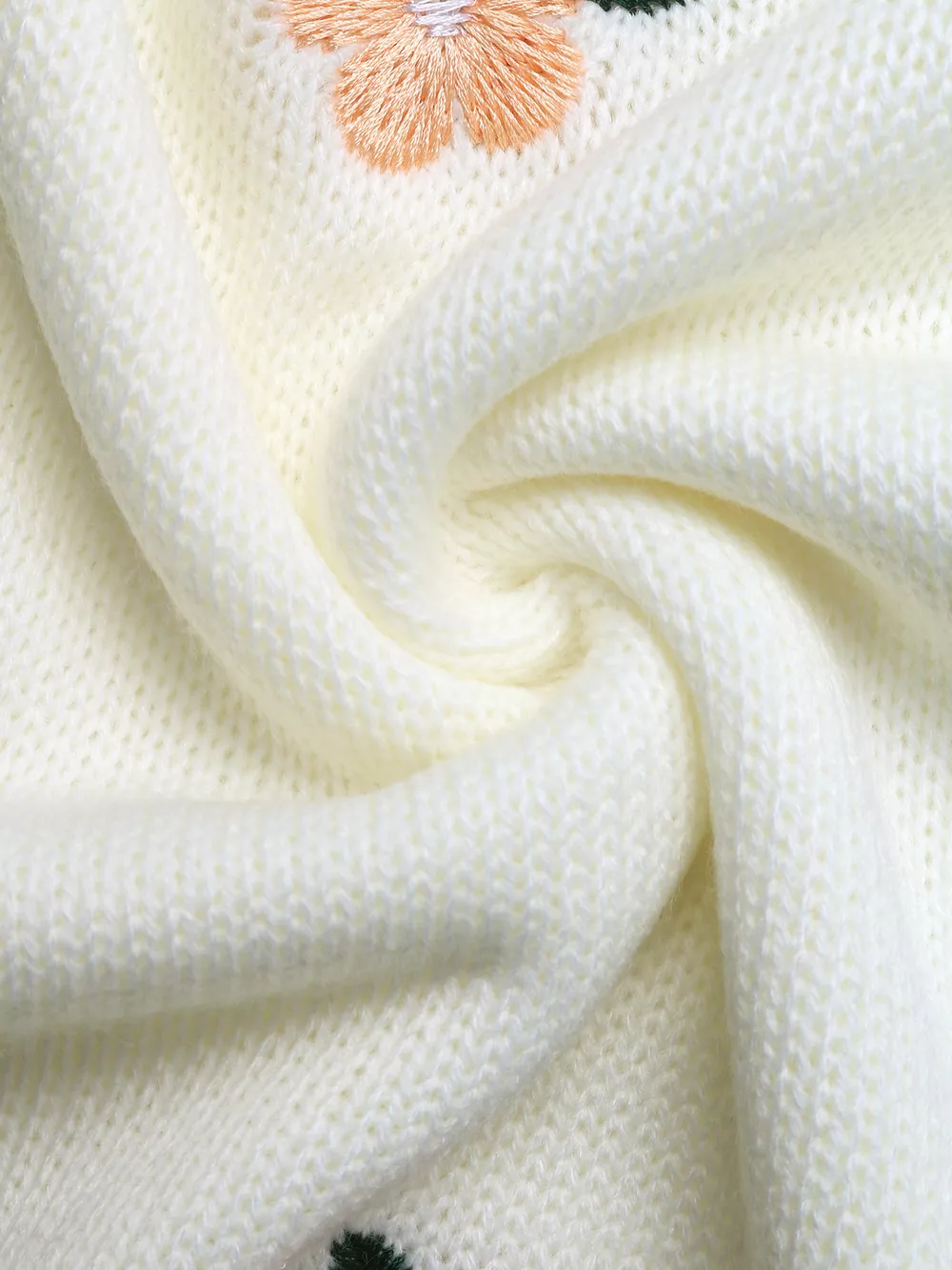 Flower Round Neck Long Sleeve Sweater, image 5