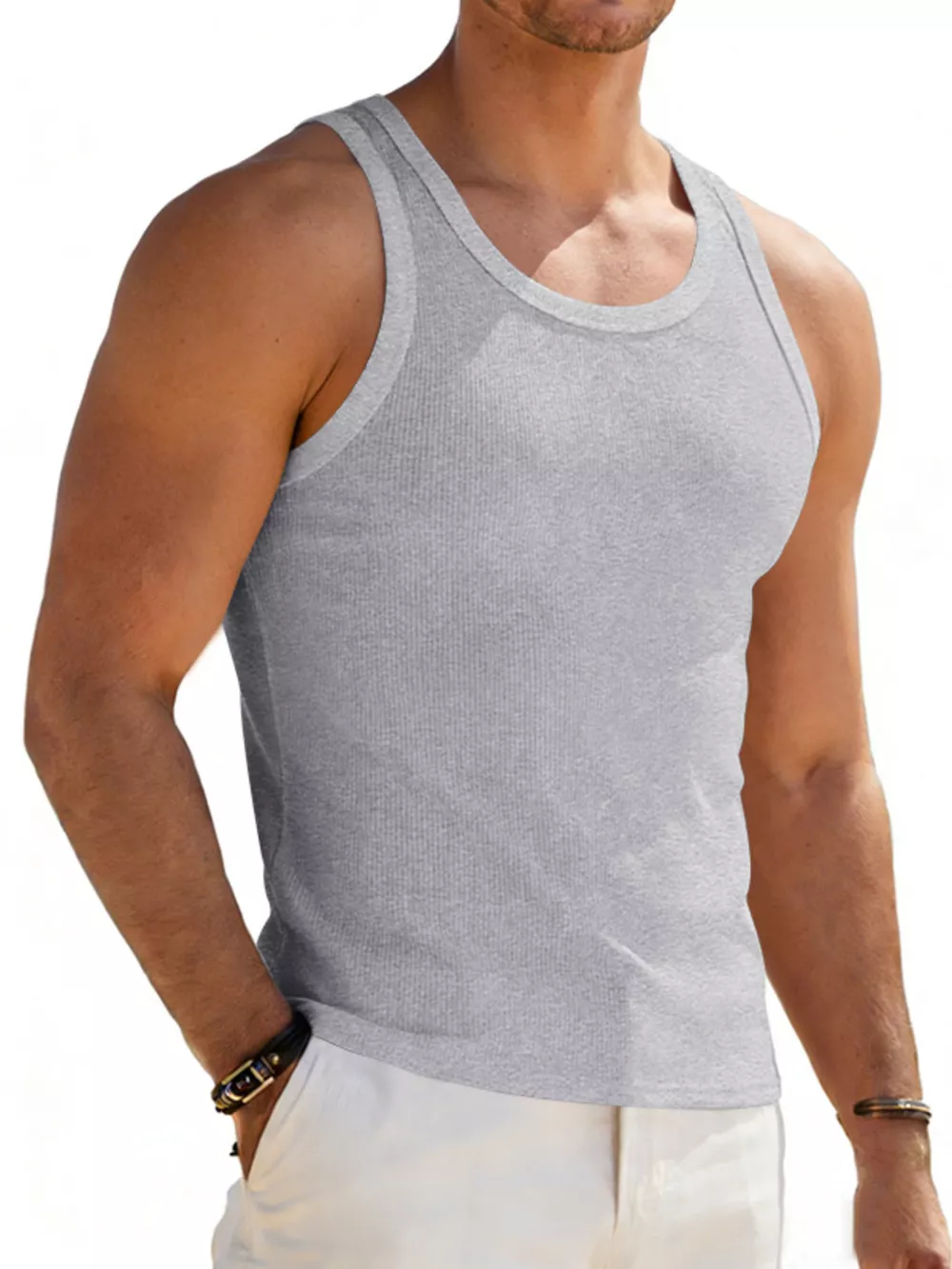 Men's Full Size Round Neck Tank Plus Size, image 3