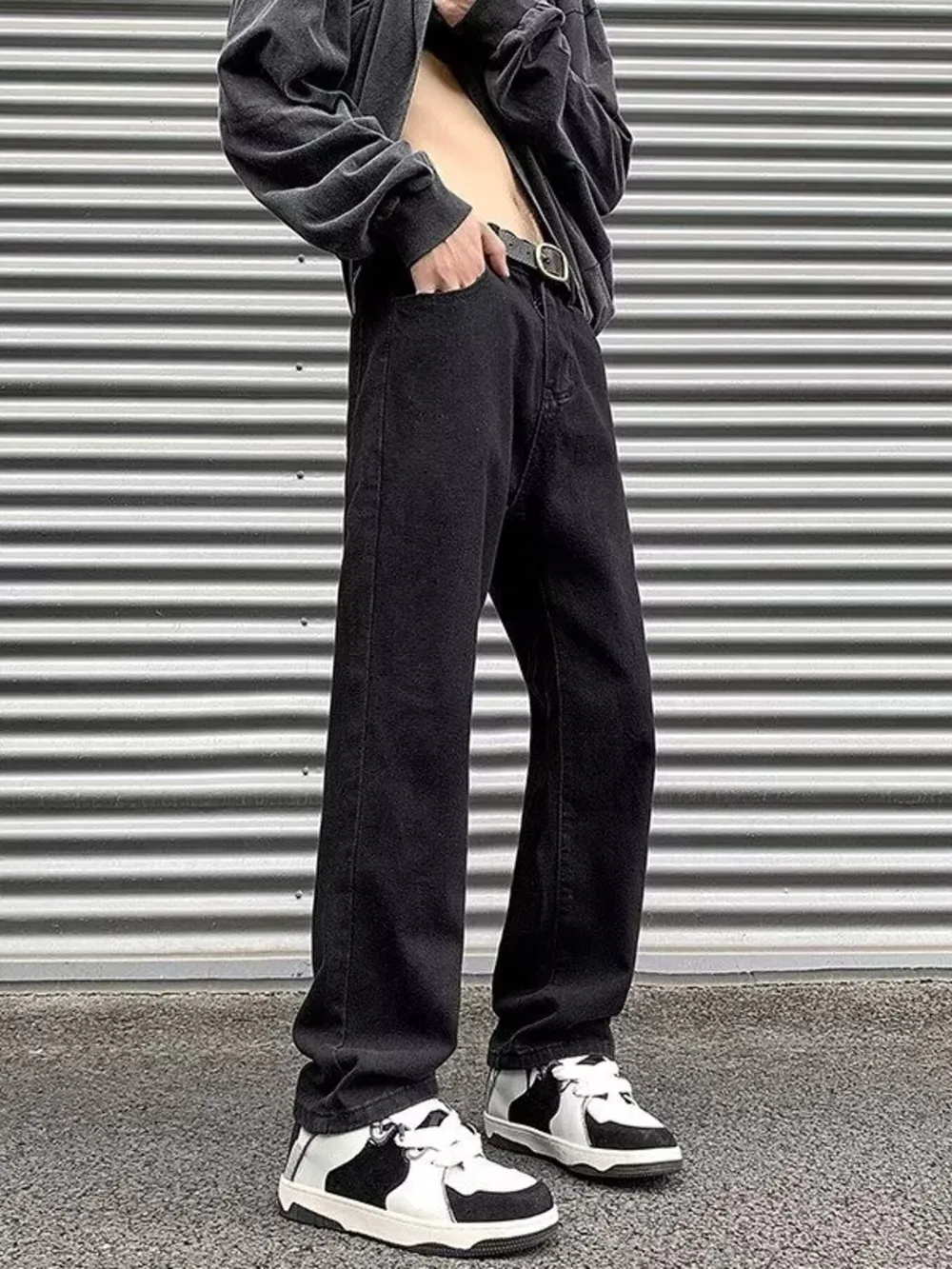 Men's Full Size Wash Wide Leg Jeans Plus Size