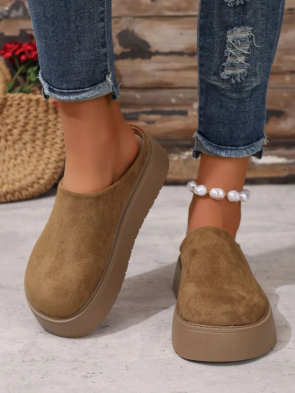Platform Suede Slip-Ons, image 8