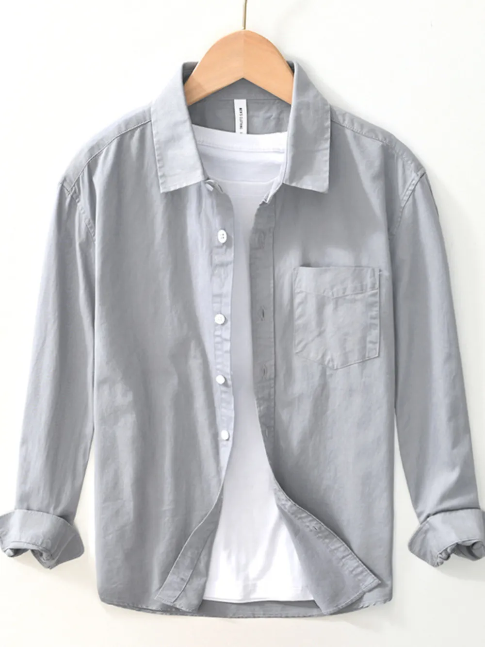 Men's Plus Size Button Up Long Sleeve Shirt, image 5