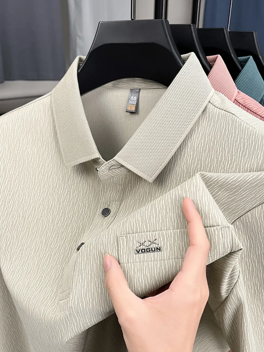 Men's Plus Size Button Detail Short Sleeve Polo