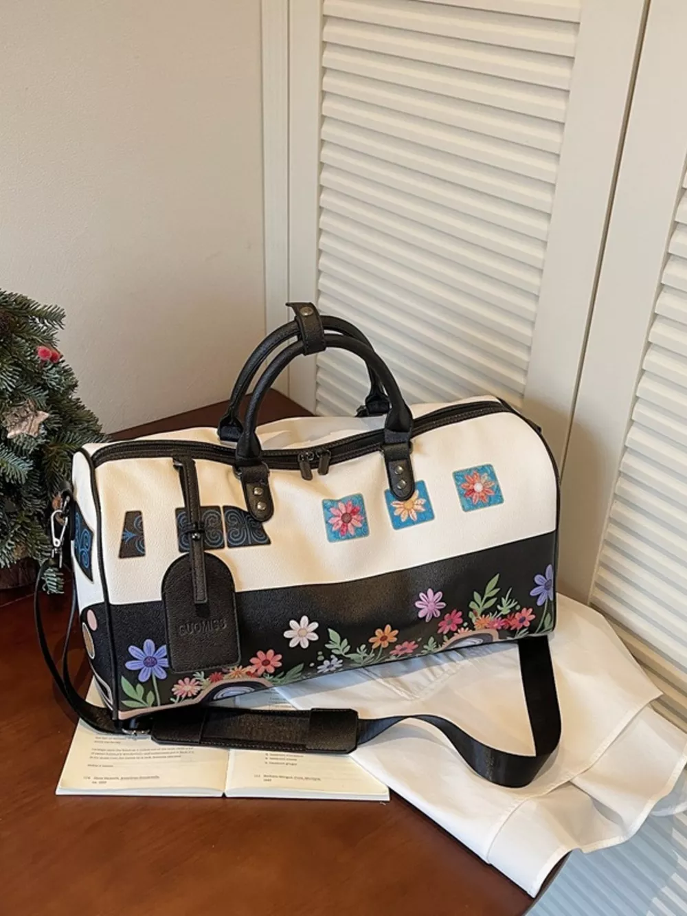 Floral Print Duffel Bag, image 3