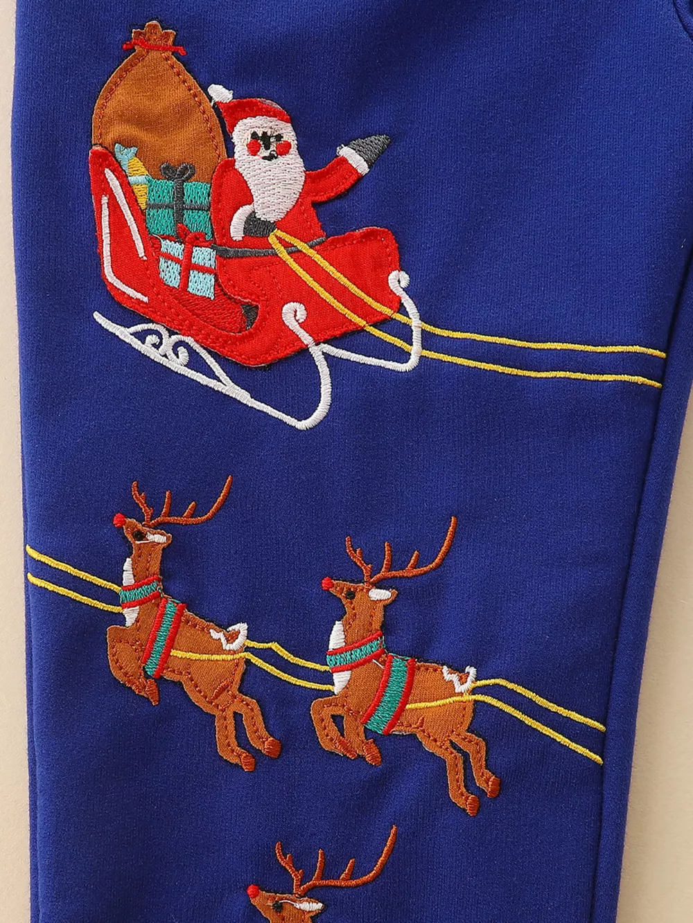 Children's Reindeer Embroidered Christmas Outfit Set, image 3