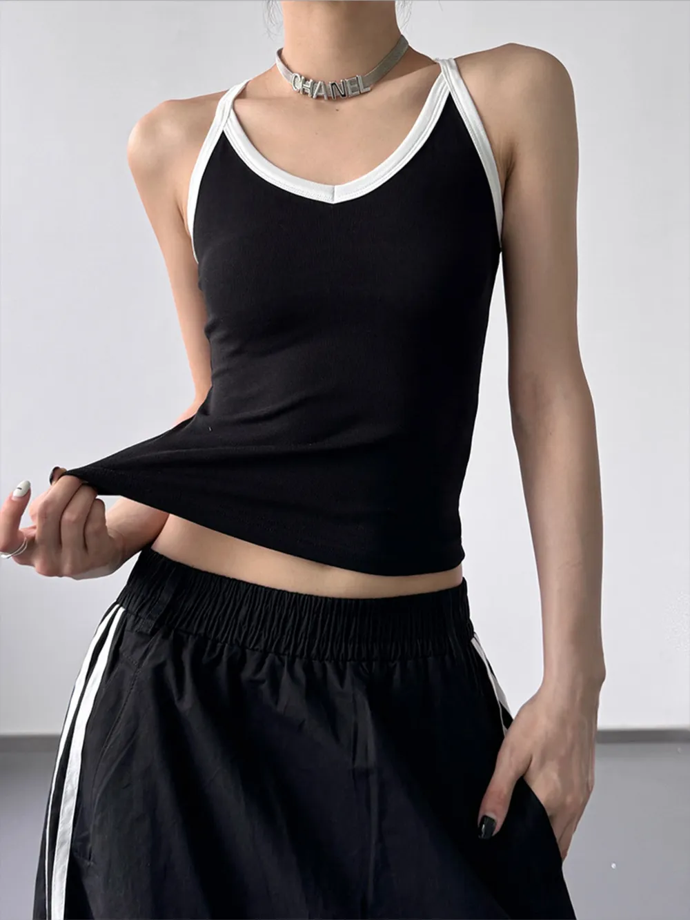 Contrast Trim Cami Top, image 3