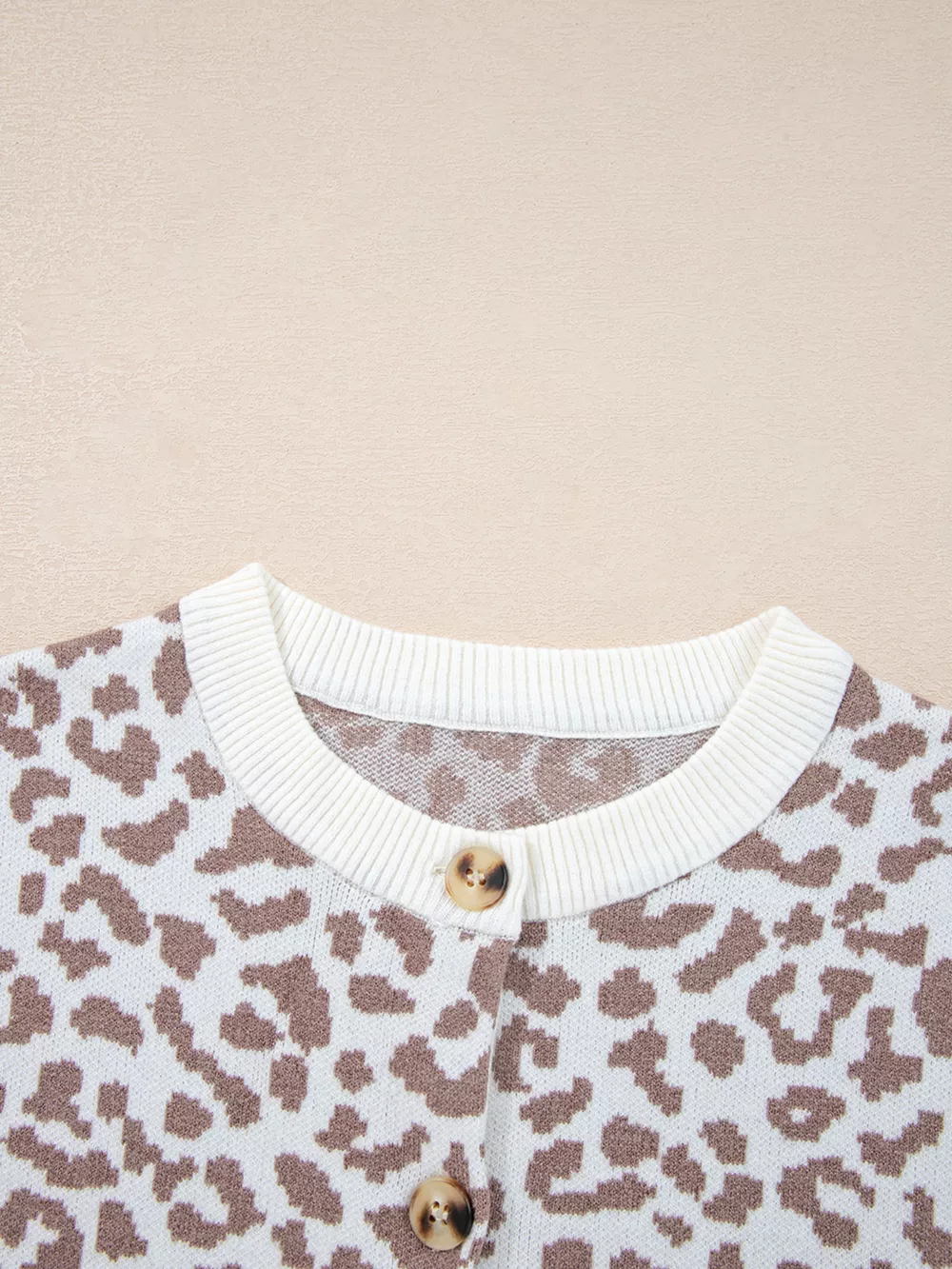 Leopard Drop Shoulder Chunky Knitted Cardigan, image 11
