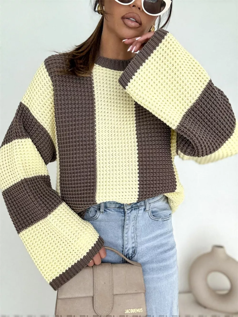 Color Block Long Sleeve Sweater, image 9