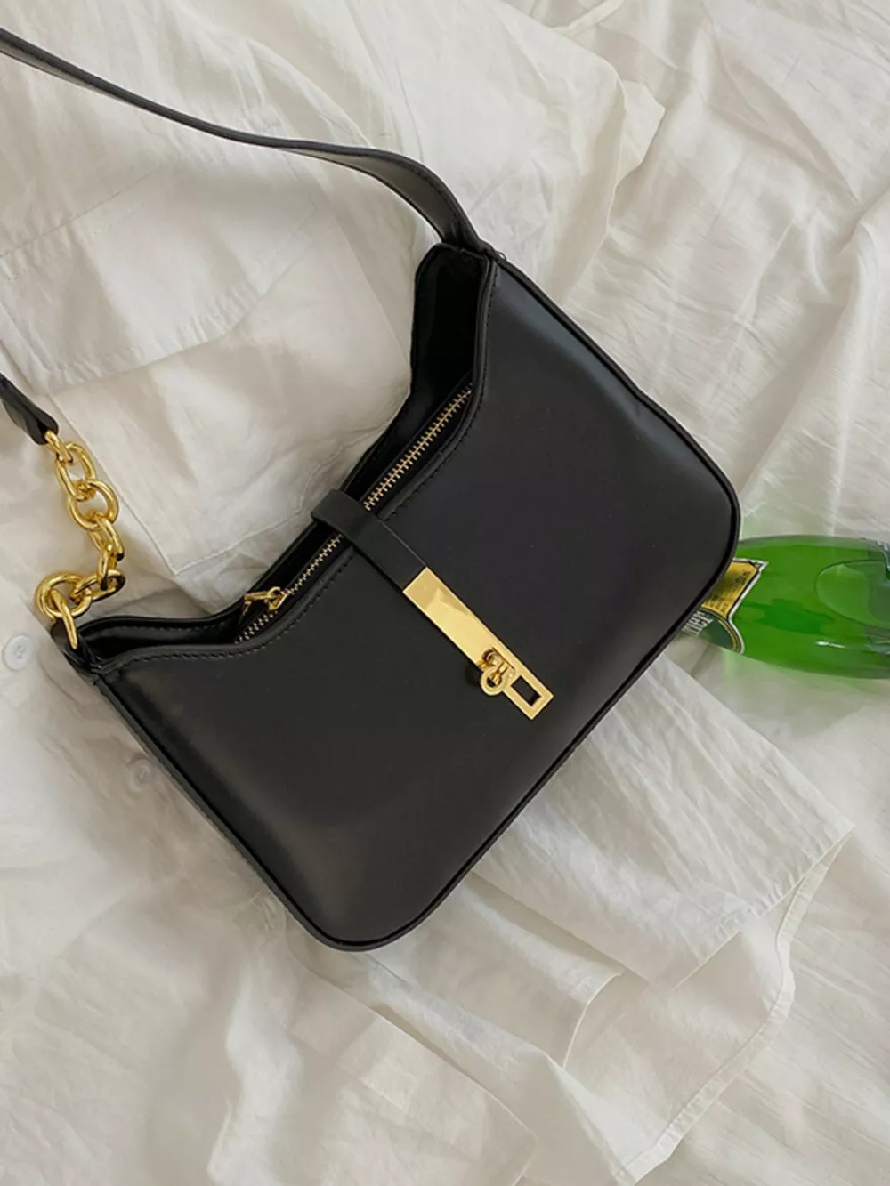 Golden Buckle Shoulder Bag, image 2