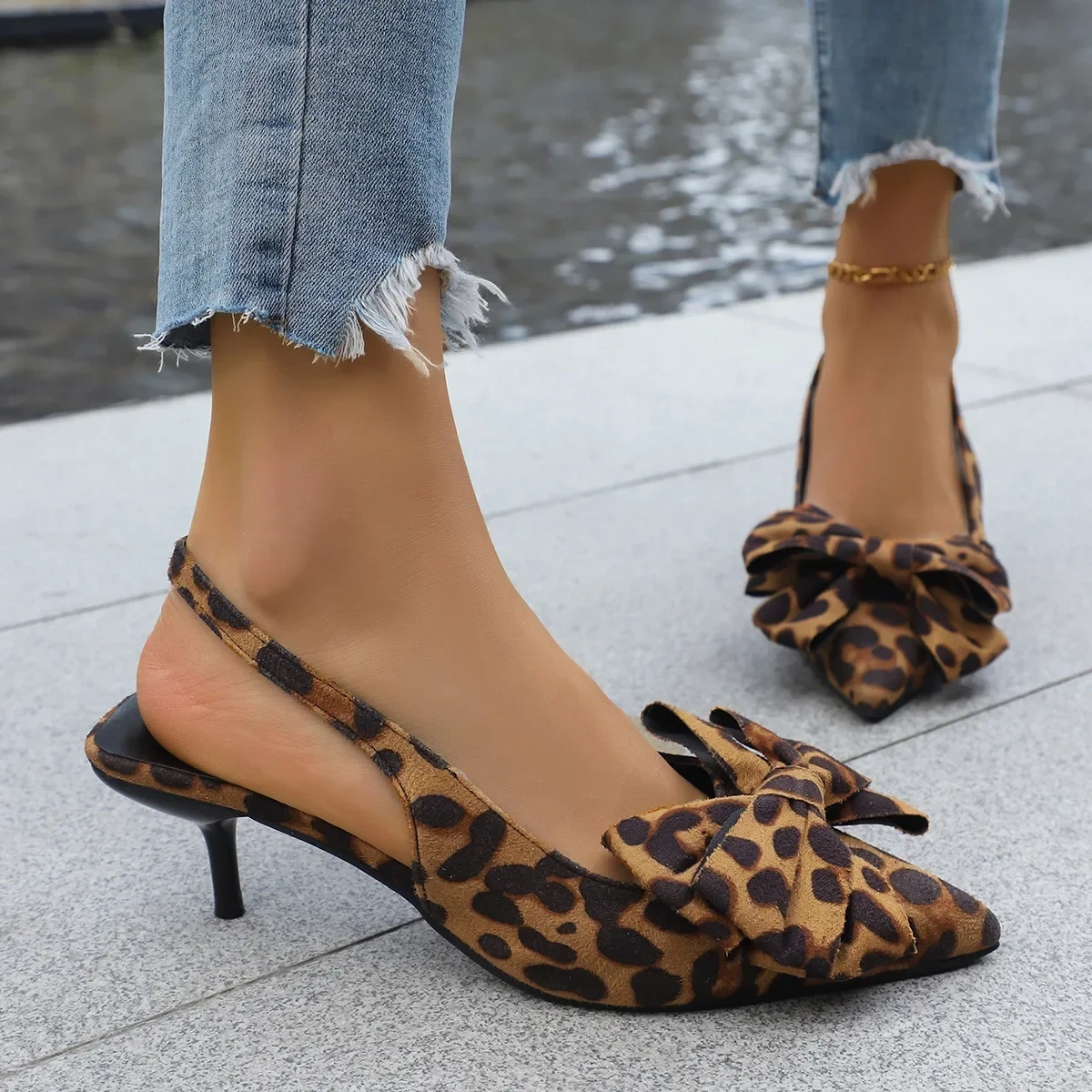 Bow Point Toe Kitten Heels Pumps, image 7
