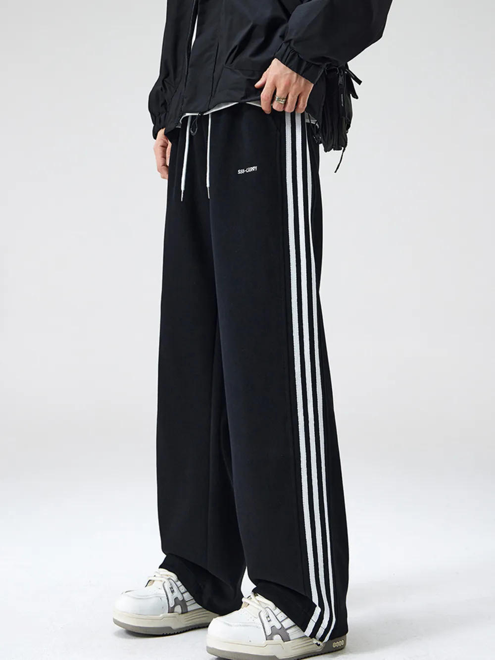 Men's Plus Size Relaxed Fit Pants with Side Stripes, image 11