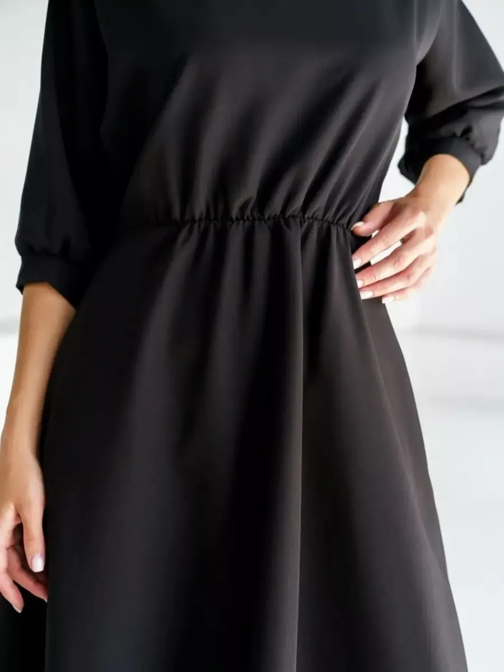 Elegant Belted Waist Midi Dress, image 7