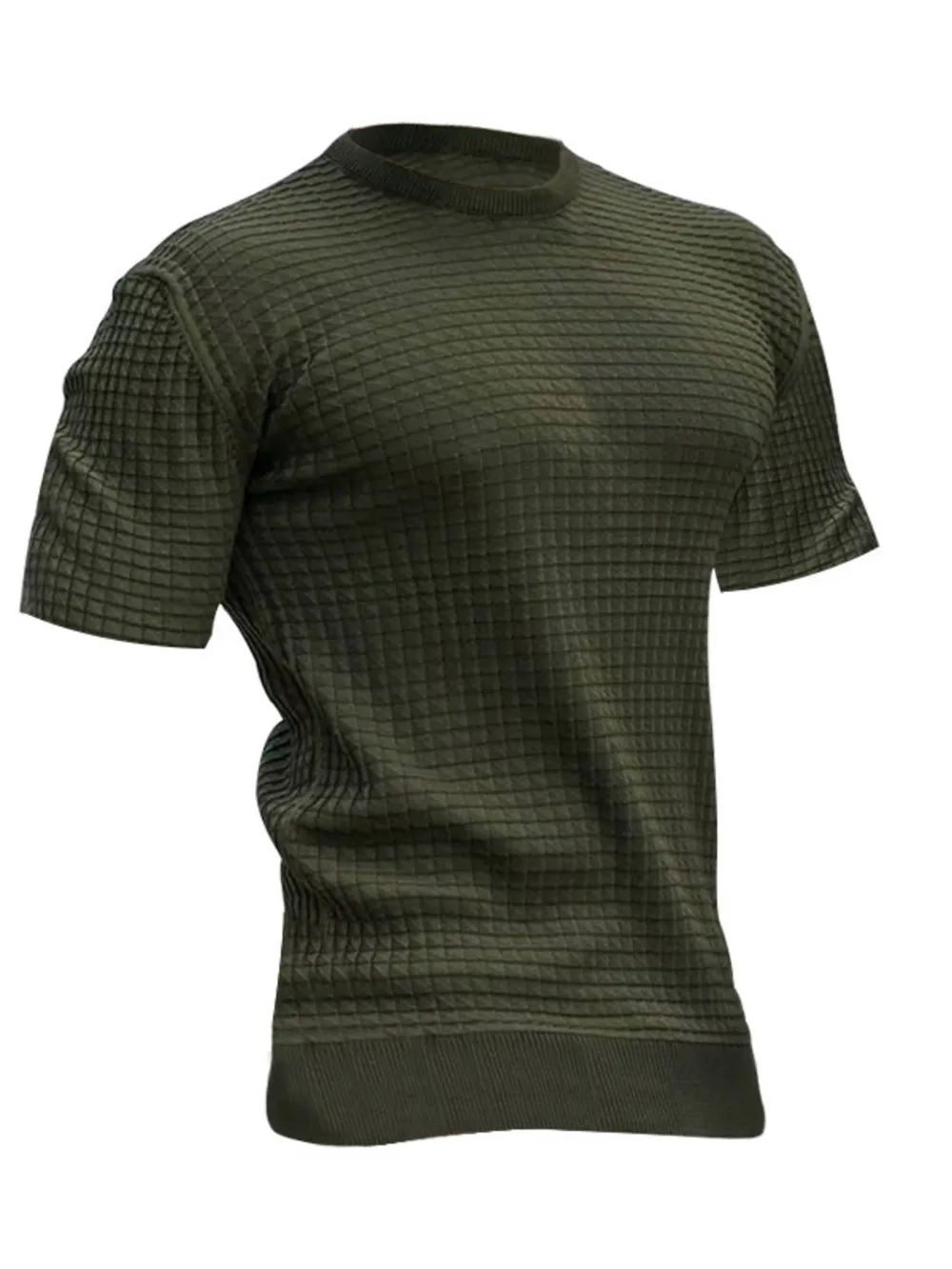 Men's Full Size Textured Knit Short Sleeve T-Shirt Plus Size