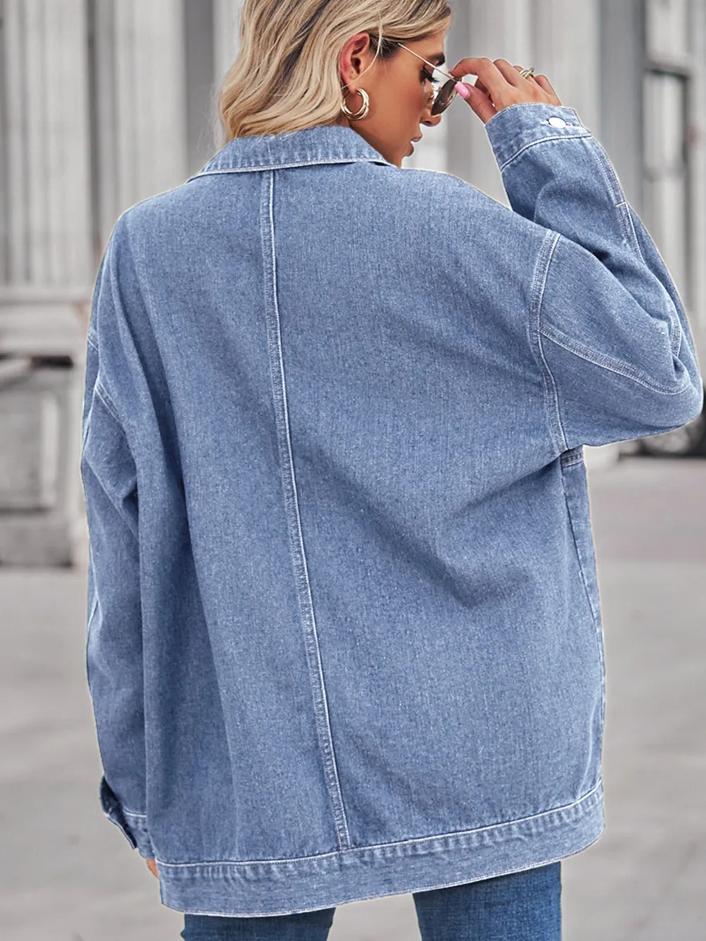Button Up Long Sleeve Denim Jacket, image 13