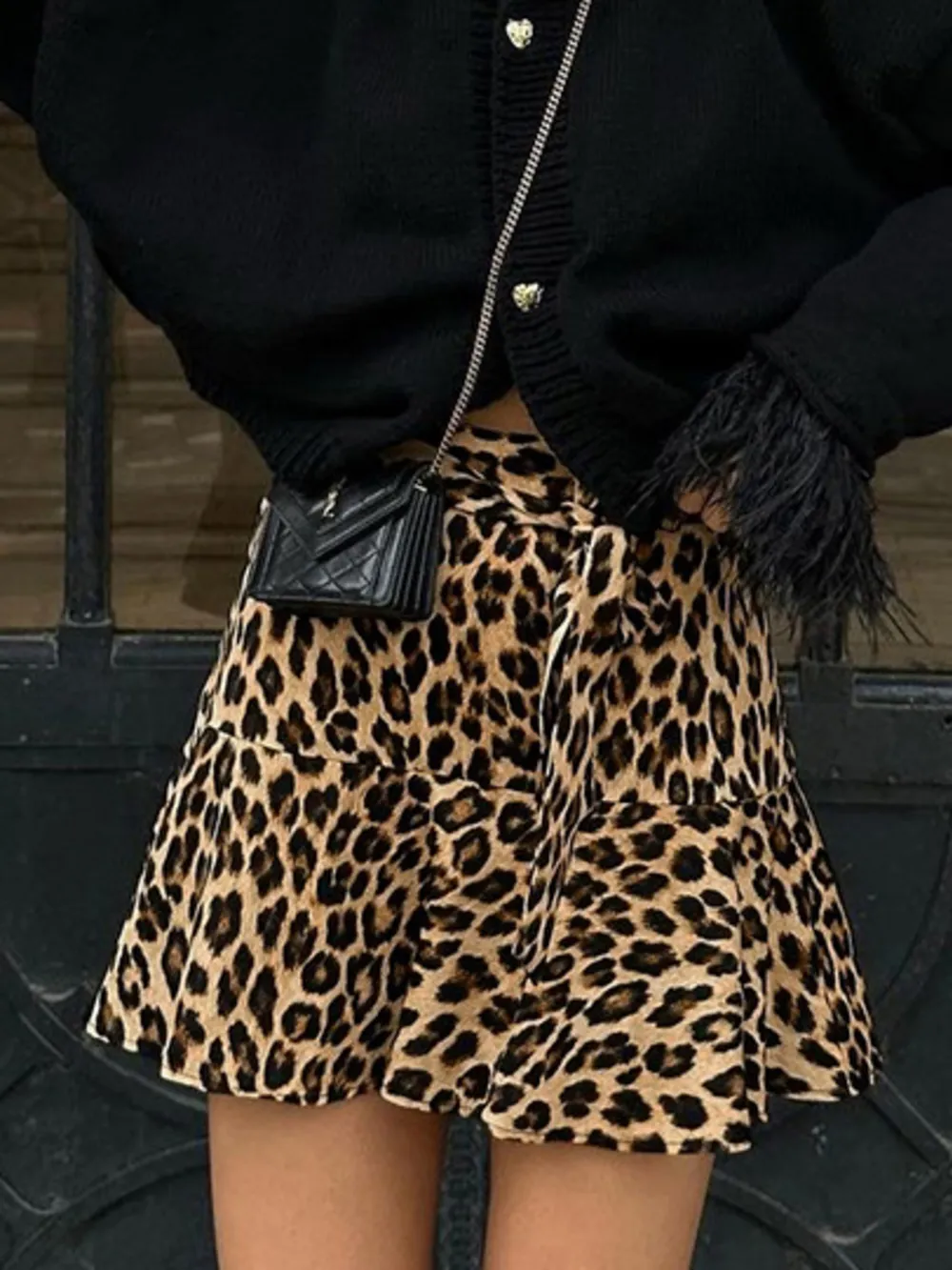 Leopard Print Mini Skirt, image 4