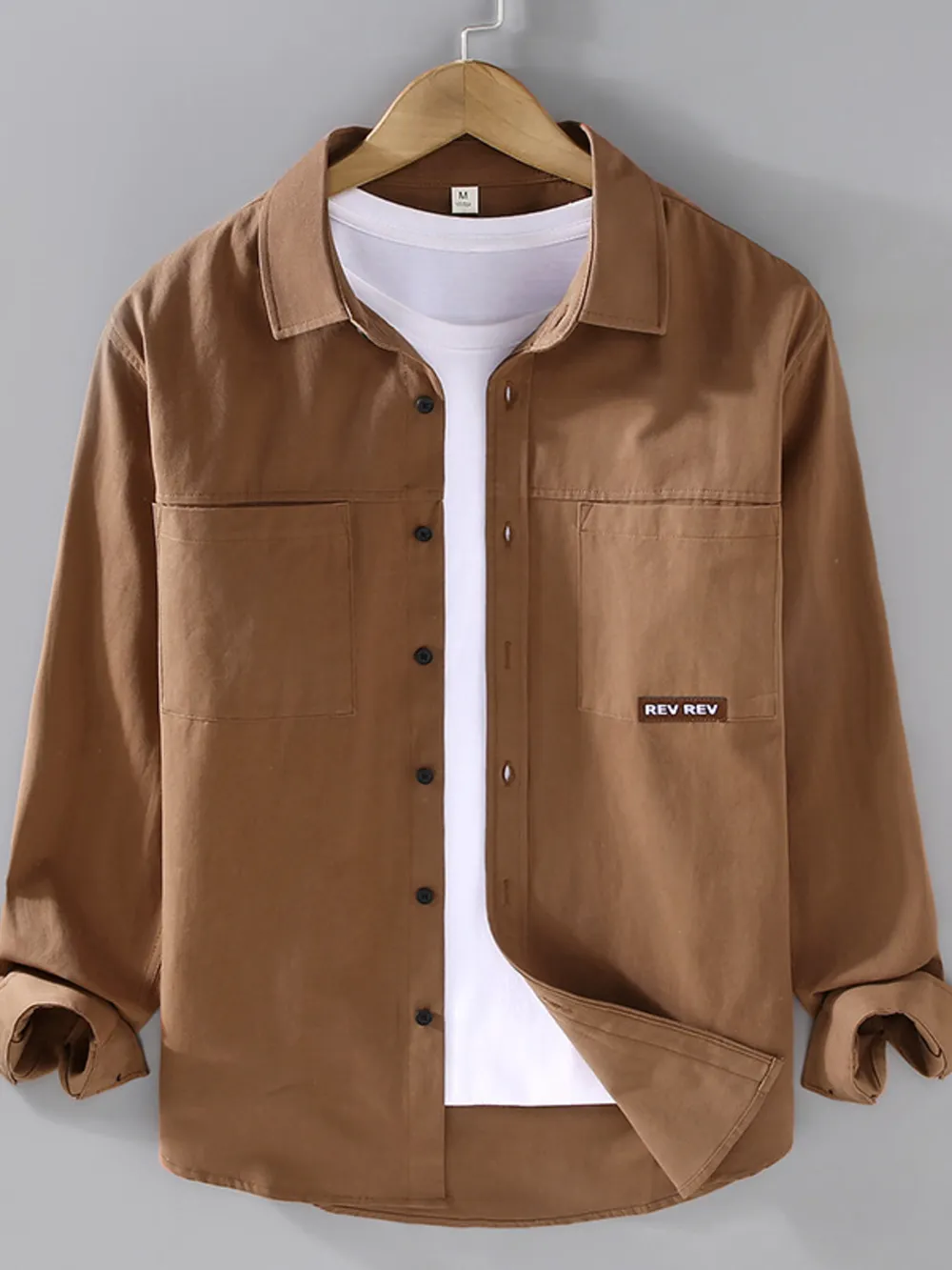 Men's Plus Size Button Up Long Sleeve Shirt, image 5
