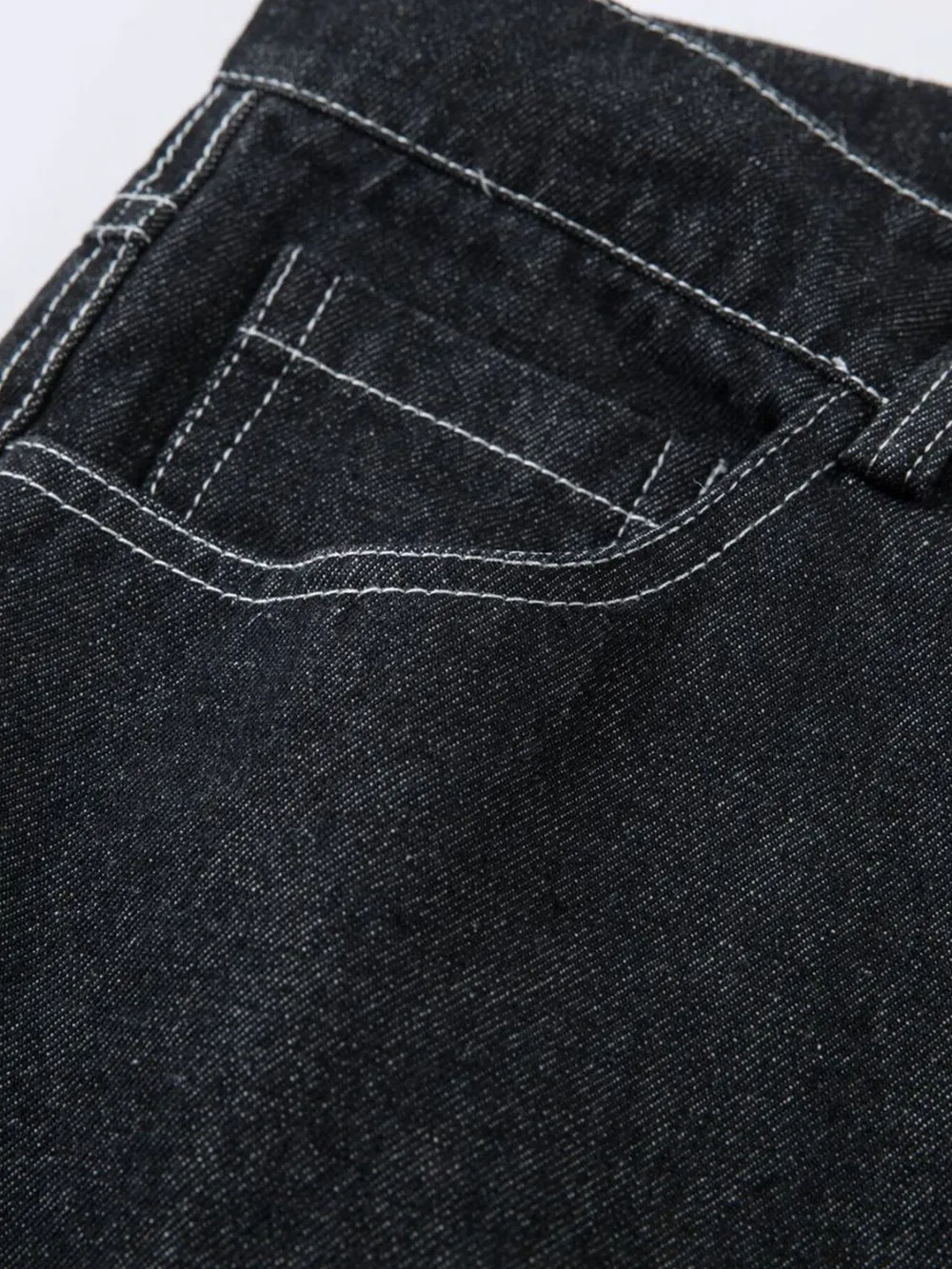 Men's Embroidered Wide Leg Baggy Jeans, image 7