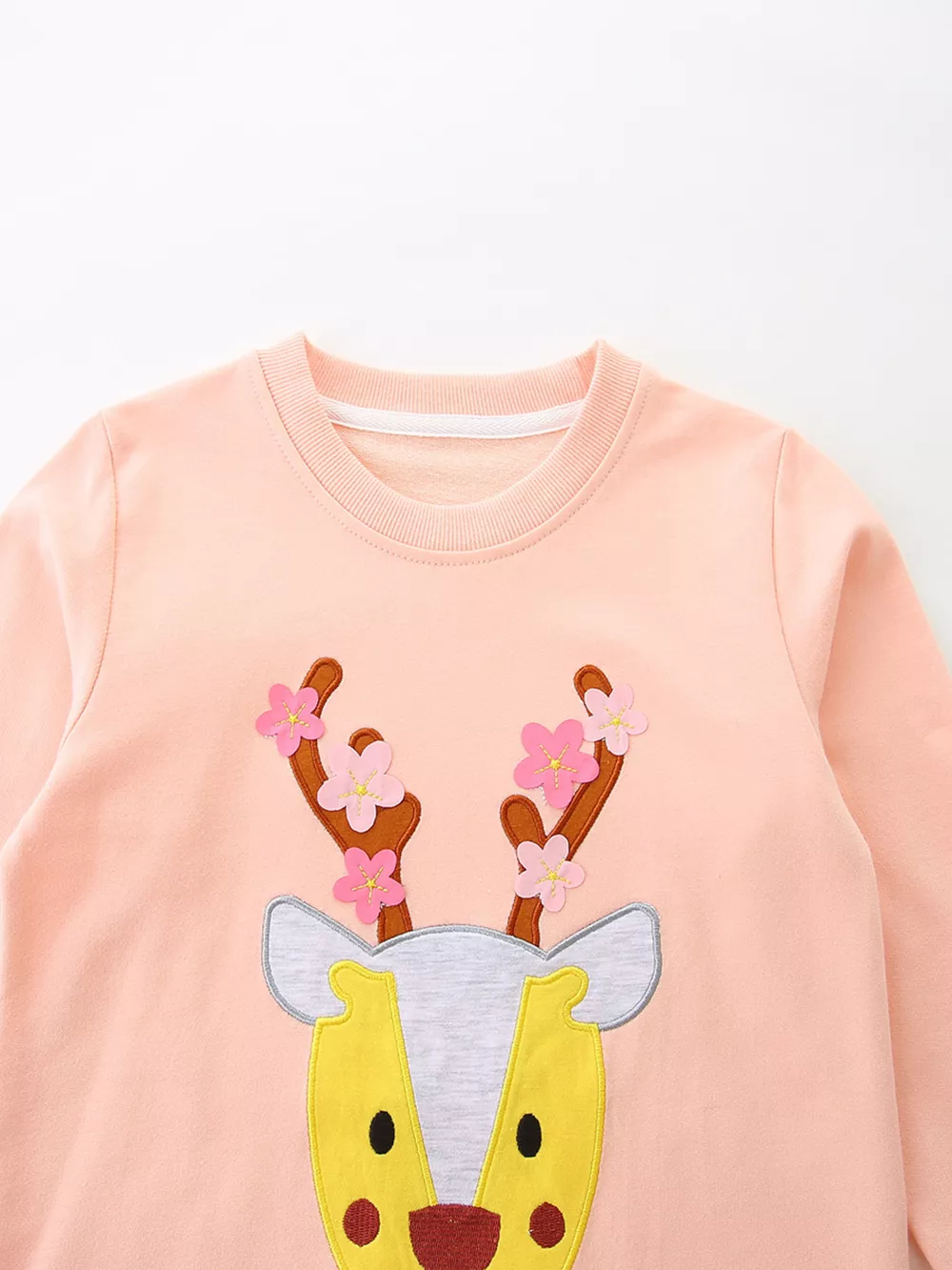 Children's Reindeer Applique Round Neck Sweatshirt, image 2