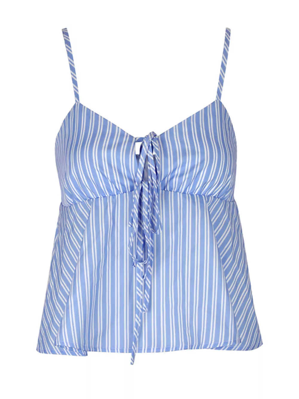 Striped Tie-Front Peplum Cami, image 4