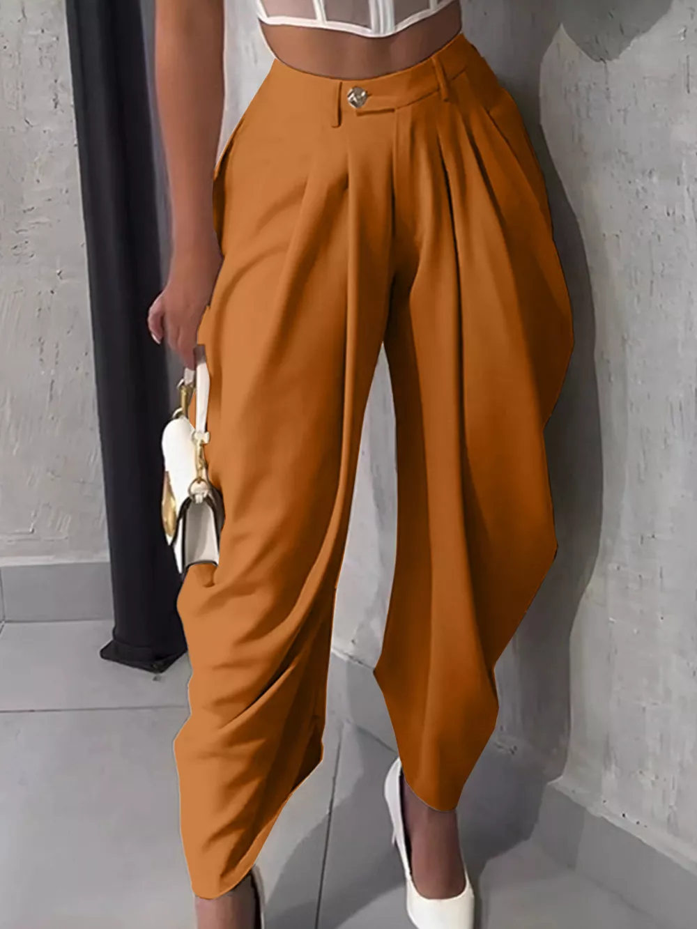 High-Waisted Wide Leg Pleated Pants, image 10