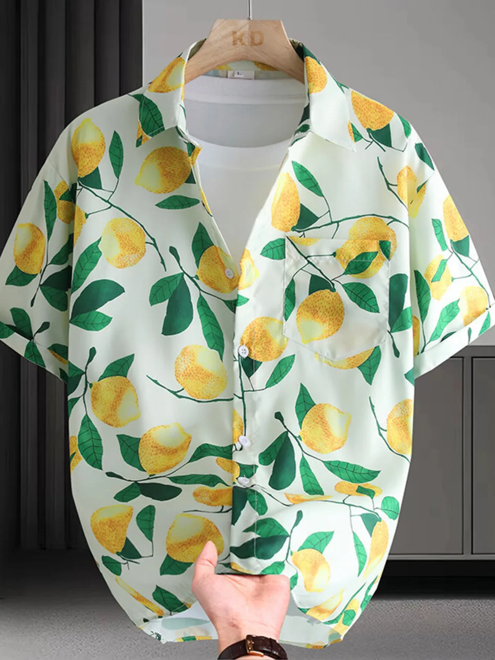 Men's Plus Size Hawaiian Print Short Sleeve Shirt, image 6