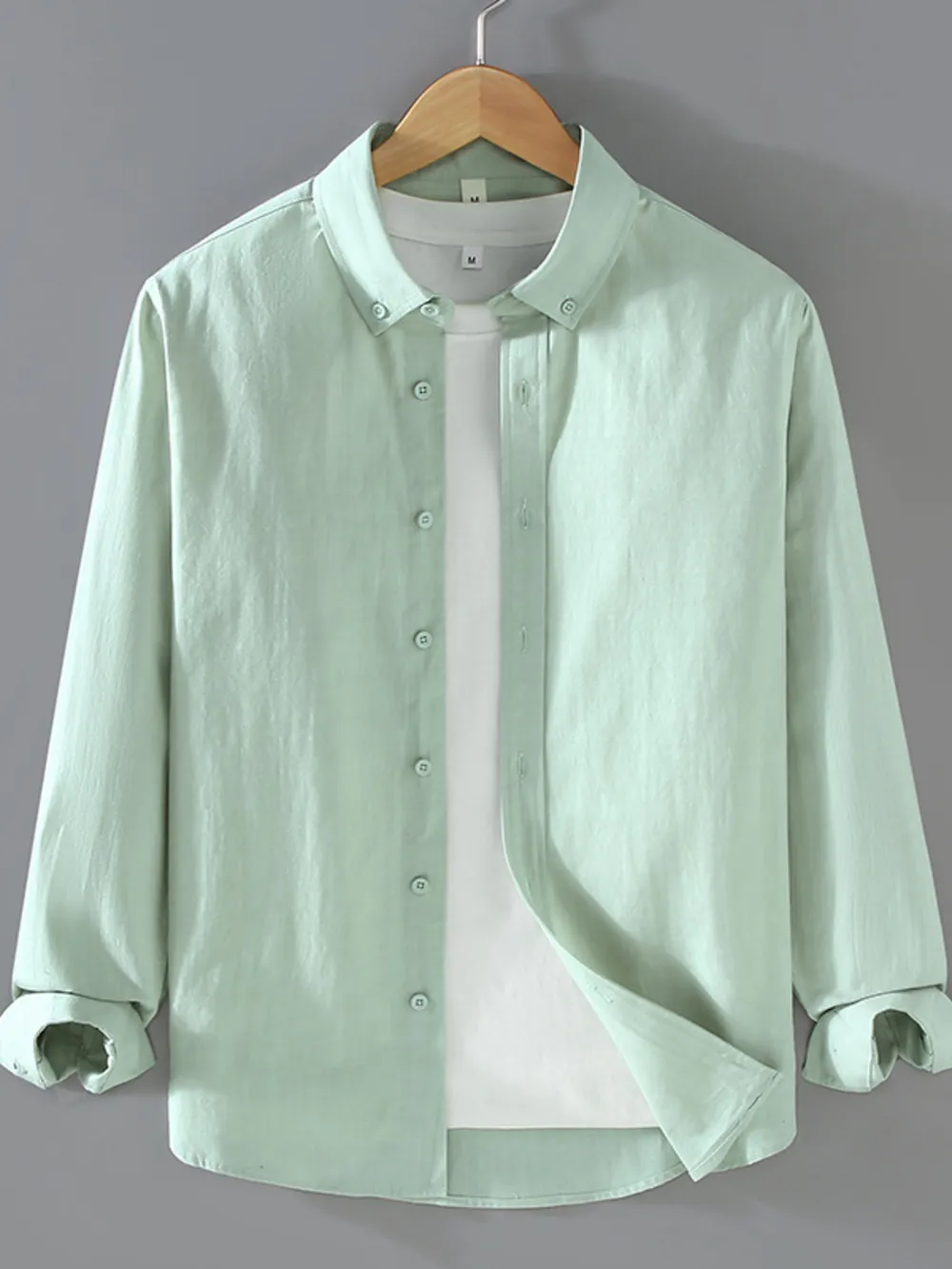Men's Plus Size Button Up Long Sleeve Shirt, image 2