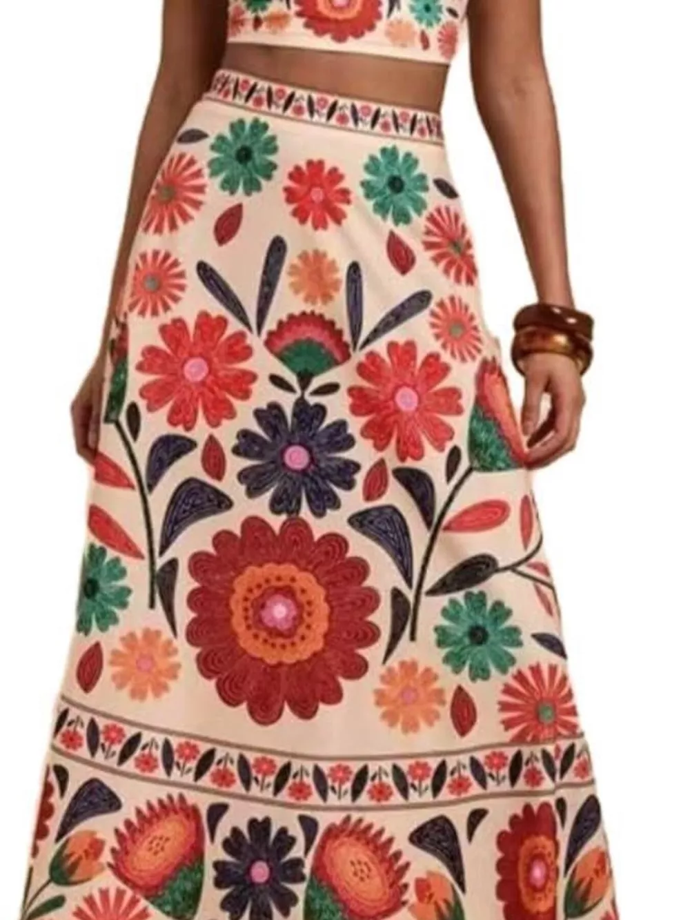 Floral Print Crop Top and Skirt Set, image 5