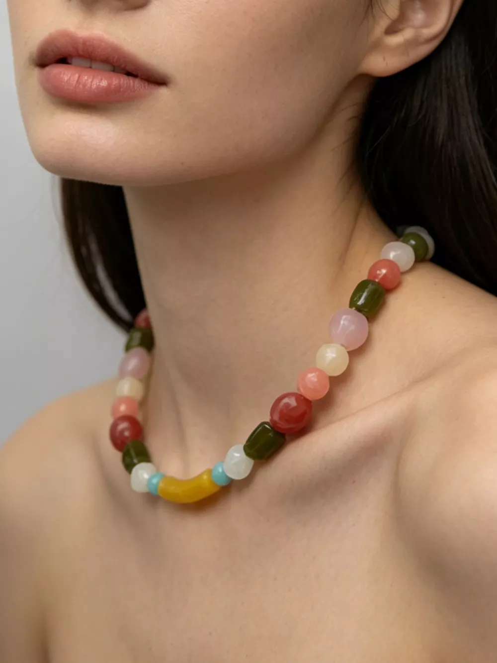 Colorful Beaded Choker Necklace, image 4