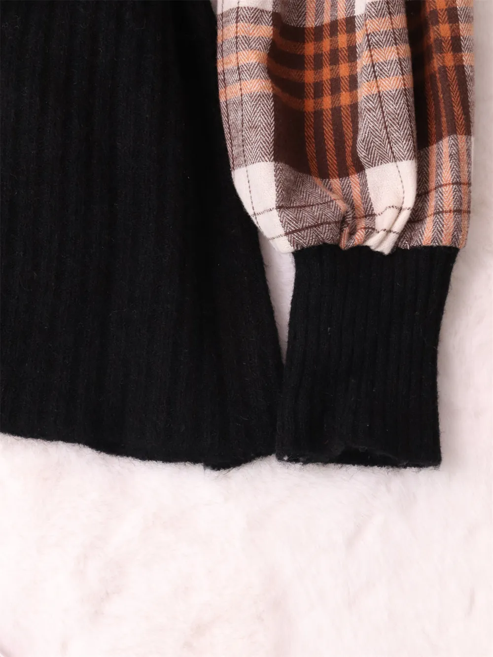 Plaid Long Sleeve Sweater Dress, image 9