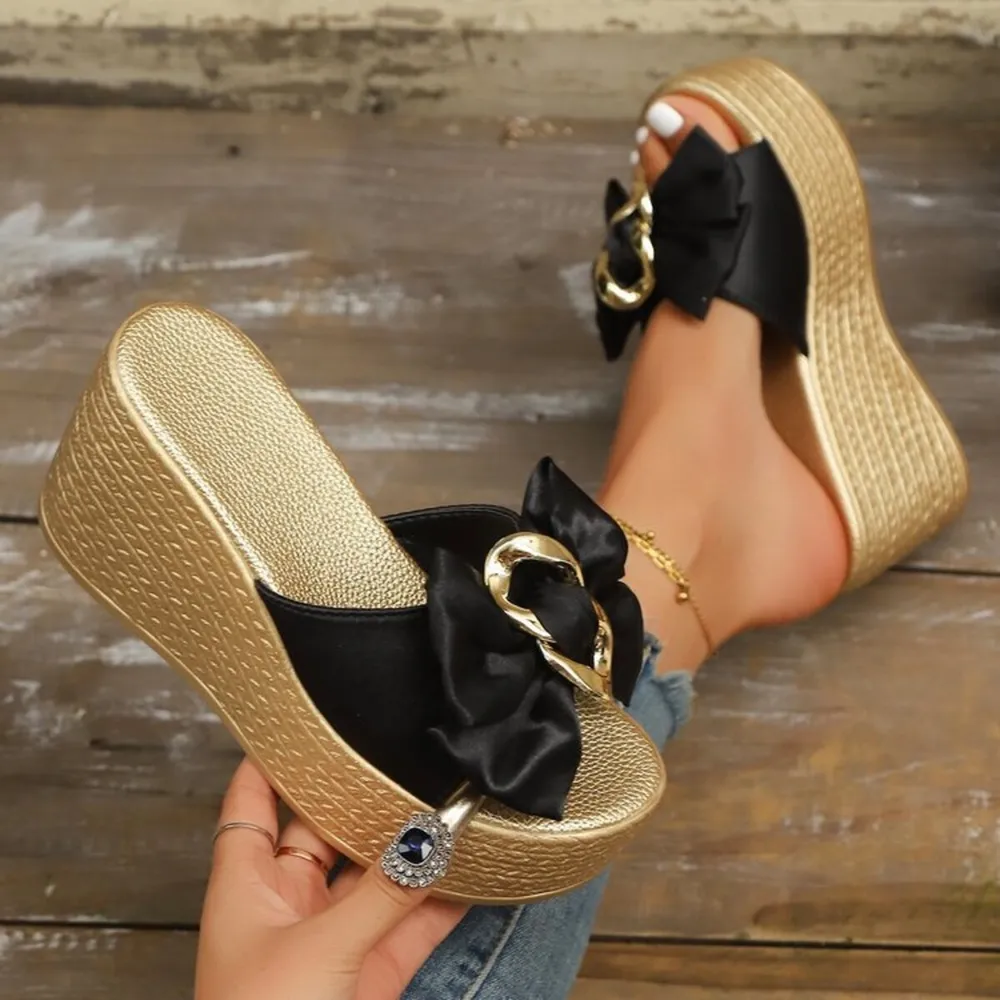 Bow Platform Wedge Sandals, image 3