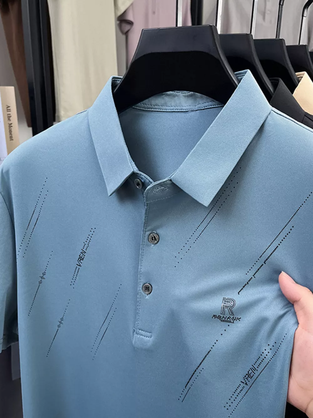 Men's Plus Size Button Detail Short Sleeve Polo, image 4
