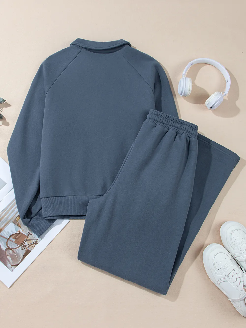 Collared Sweatshirt and High Waist Pants Active Set, image 22