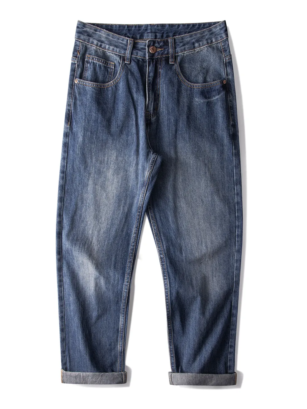 Men's Vintage Wash Loose Fit Jeans, image 7