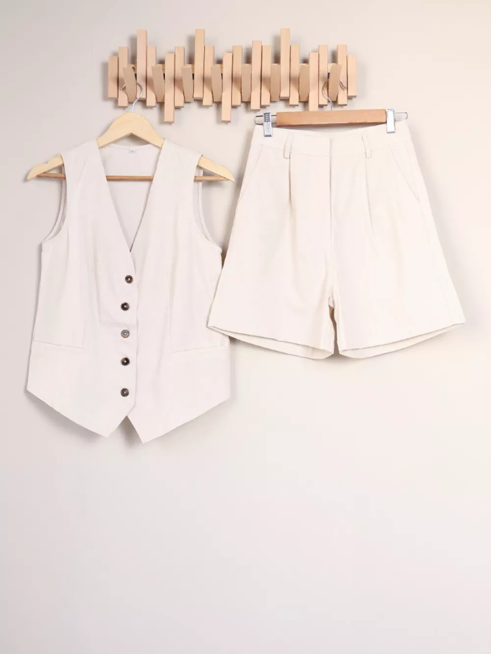 Button Up Vest and Shorts Two-Piece Set, image 6