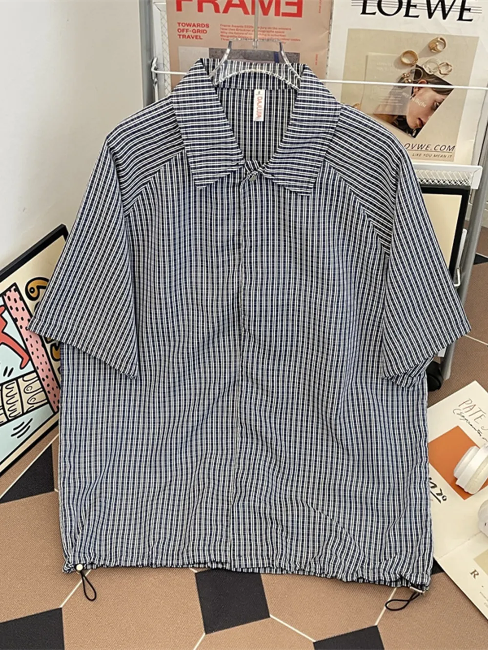 Men's Plus Size Striped Short Sleeve Casual Shirt