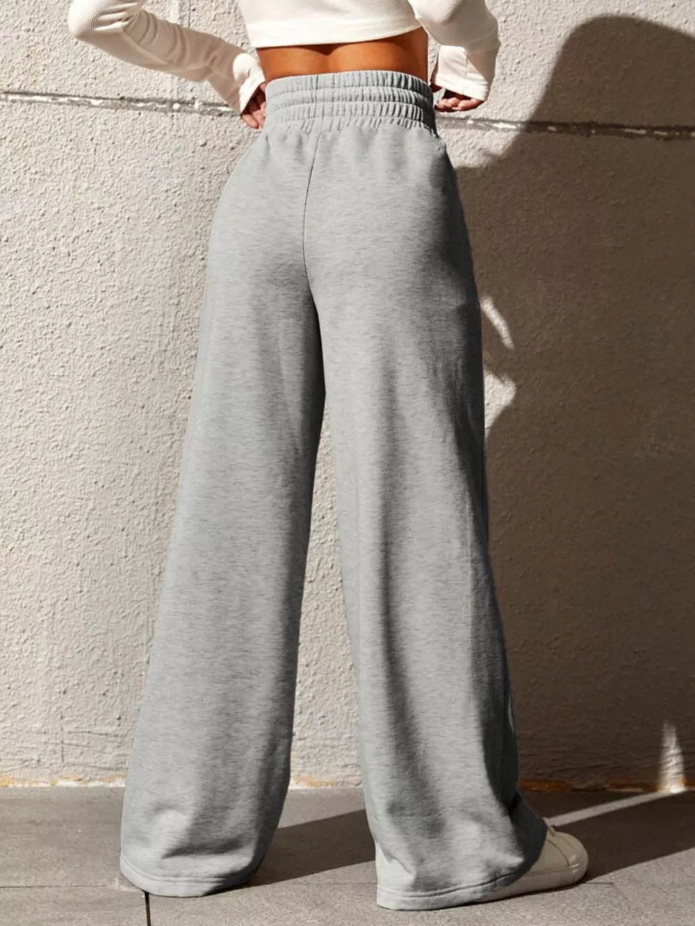 Wide Leg Drawstring Waist Pants, image 3