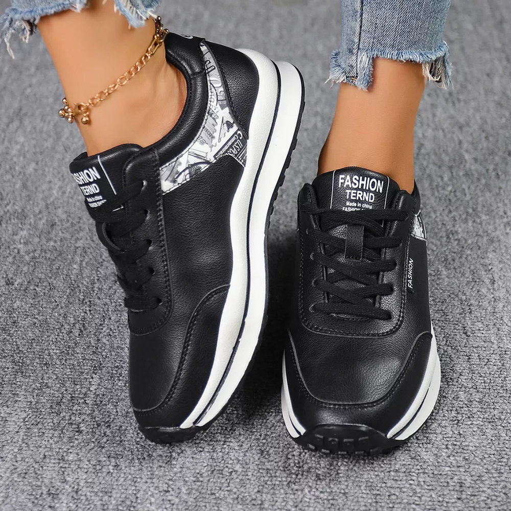 Round Toe Lace Up Sneakers