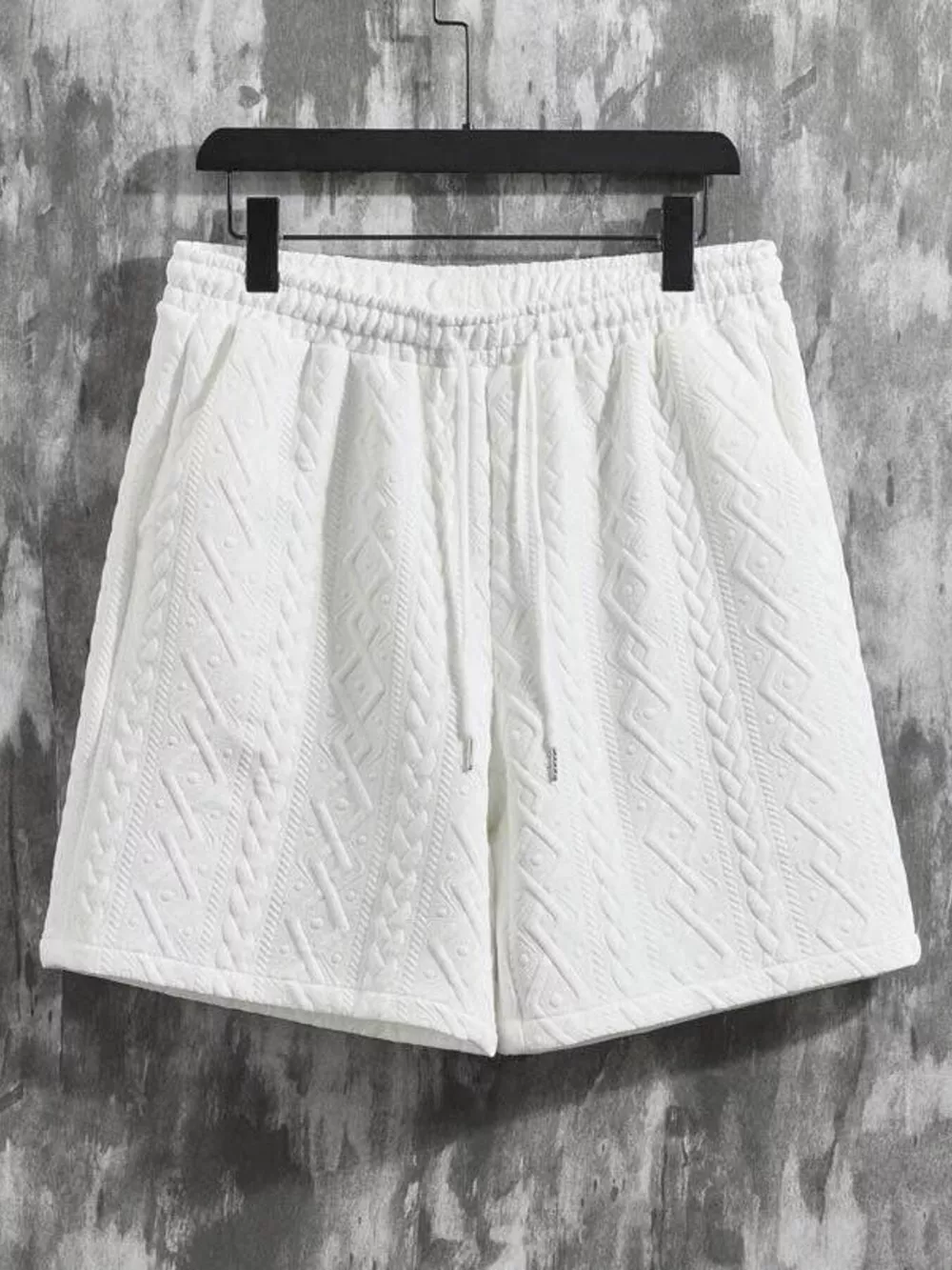 Men's Textured Knit Short Sleeve Polo & Shorts Set, image 5