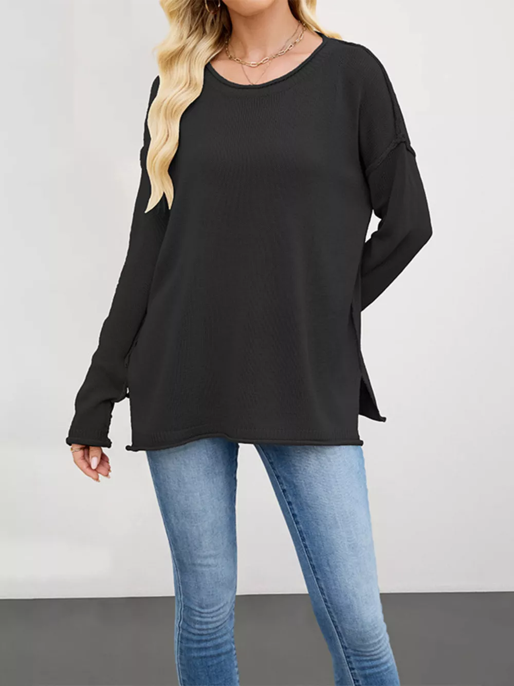 Casual Loose-Fit Crew Neck Sweater, image 5