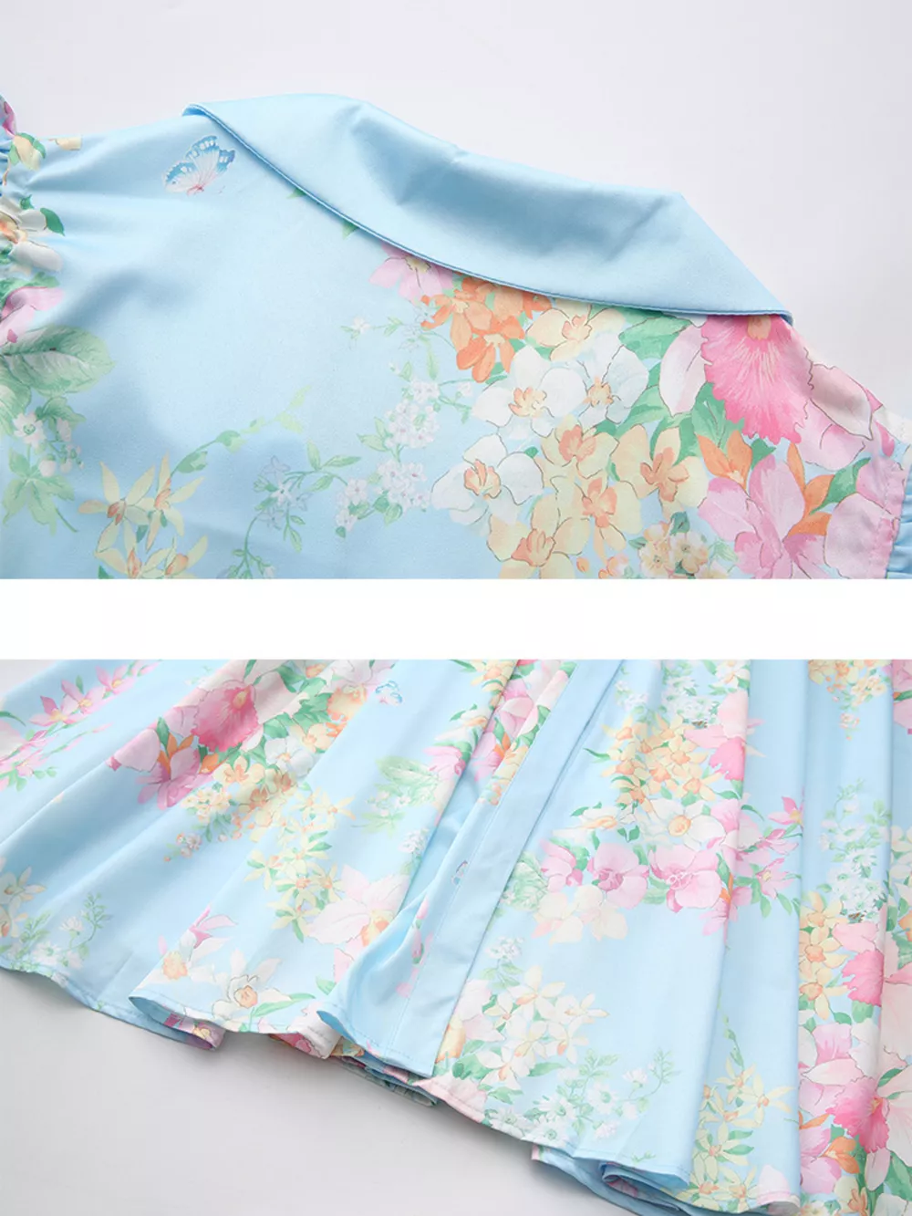 Floral Print Ruffle Sleeve Midi Dress, image 4