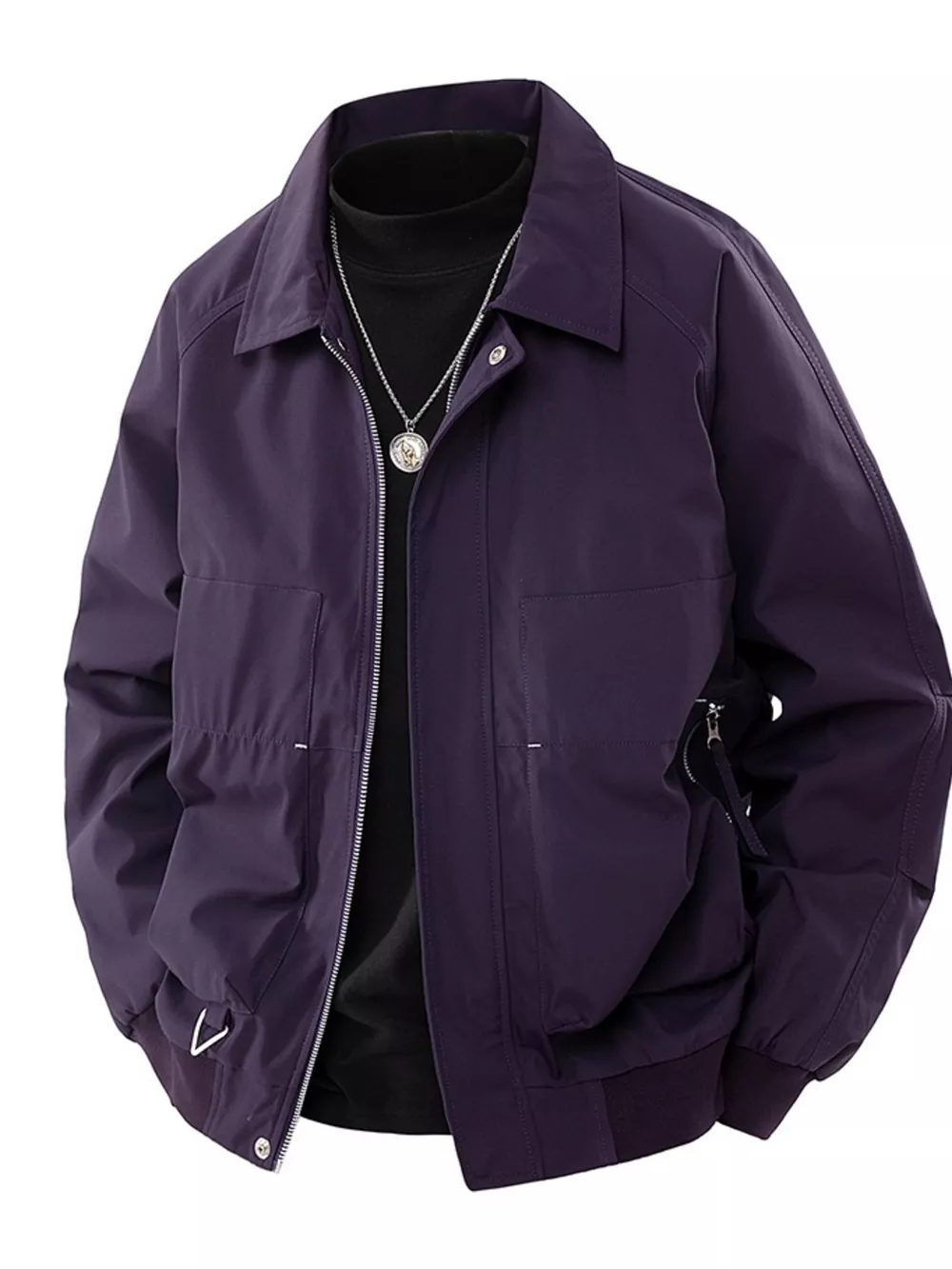 Men's Plus Size Zip Up Long Sleeve Jacket, image 6