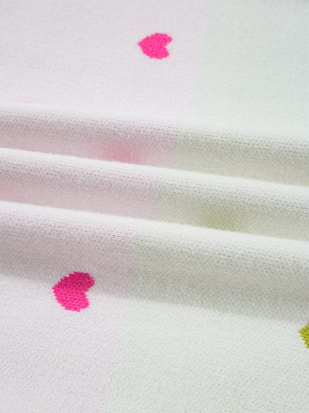 Multicolour Heart Pattern Dropped Shoulder Sweater, image 6