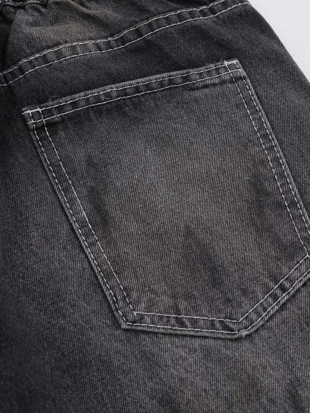 Men's Vintage Washed Wide Leg Denim Jeans, image 16