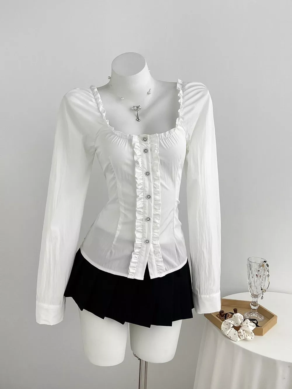 Frill Button Up Shirt, image 4