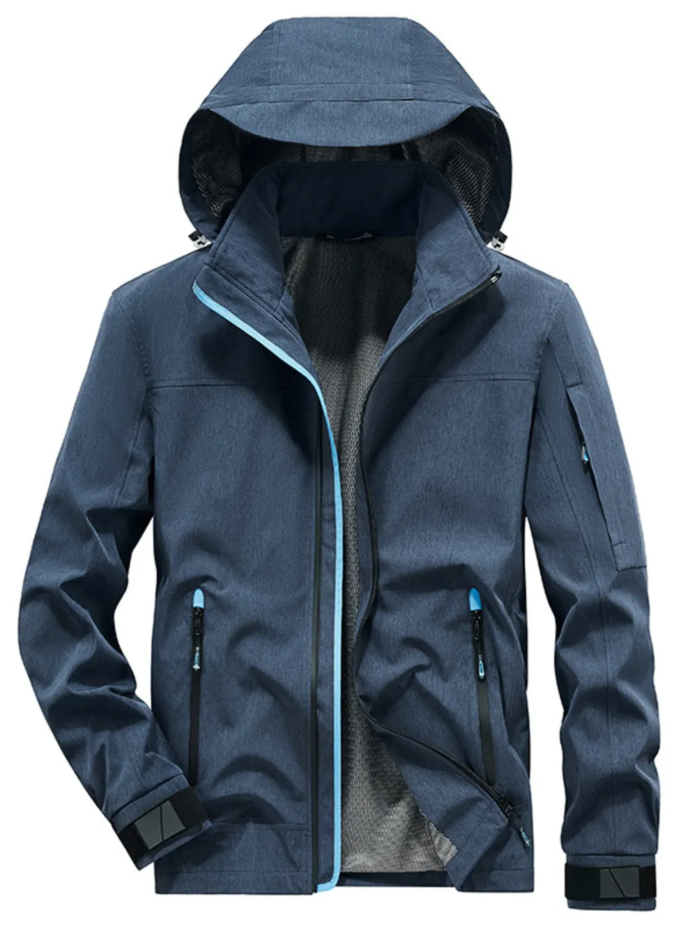 Men's Plus Size Outdoor Zip Up Hooded Jacket, image 6